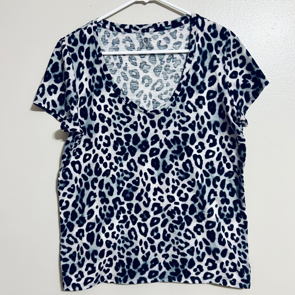 Victoria's Secret Black Cheetah Print Shirt